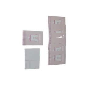 Postkaart met ''Cute little thing'' - Roze / Wit - Karton / Papier - 10 x 15 cm - Set van 10 - Ansichtkaart - Kaart - post
