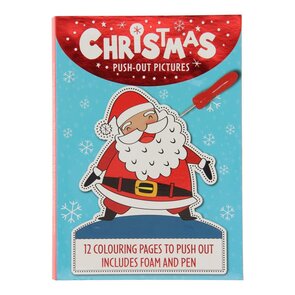 Kerstman Prikboek - Rood / Multicolor - Papier / Karton - A5 - Knutselen - Doe boek - Kleuren - Kleurboek 