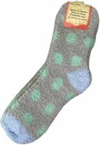 Super Soft Kinder huissokken - Grijs / Groen / Blauw - Maat 41-42 - 2 paar