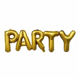 Folieballon Party - Goud - 36 cm - 3 meter - Ballon tekst party - Letterballon - Ballon - Ballonnen - Ophangoogjes