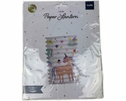 Papieren lantaarn unicorn - Wit / Multicolor - Papier / Metaal - ⌀ 16 cm