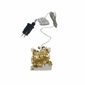 Kerstverlichting 100 Led Lampjes met ster motief - Goud / Warm White - Metaal / Kunststof - 250 cm - Kerstverlichting - Indoor / Outdoor 
