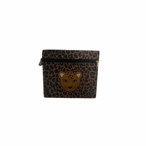 Wasbare Boterhamzak Panterprint Met Panter - Herbruikbaar - Bruin / Zwart - Katoen - Ø 36 cm