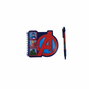 Marvel Avengers notitieboek met pen - Metallic / Multicolor - Kunststof / Papier - klein - Captain america - Hulk - Iron man 