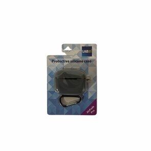 AirPods case voor Airpods Pro - Donker grijs - Siliconen - Opbergcase - Oortjes hoes met haakje - Hoesje - Oordopjes