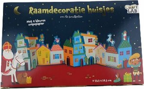 Sinterklaas raamdecoratie huisjes - Multicolor - Karton - 53,5 x 14.5 cm - Sinterklaas - Piet - 5 December - Pakjesavond 