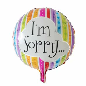 Folieballon ''I'm sorry'' - Multicolor - Folie -  34 cm - Ballonnen - Ballon - Rietje - Spijt - Vergeven