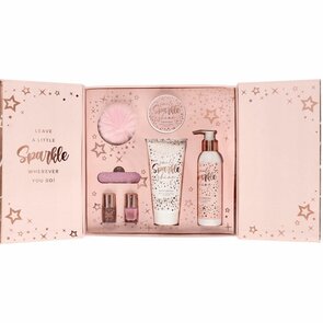 Luxury set - Smile Sparkle Shine - Geschenkset - Gift box - Lichaamsverzorging - Sleutelhanger - Cadeau - Roze - 7 Delig