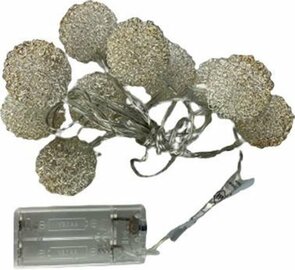 LED Guirlande met 10 LED lampjes - Zilver - Metaal / Kunststof - CA 100 cm