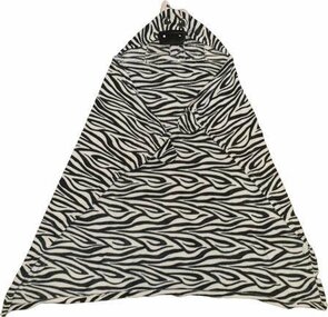 Kinderdeken Zebra met capuchon - Zwart / Wit - Polyester 