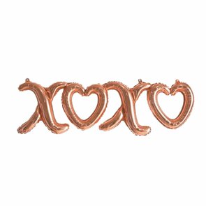 Folieballon ''xoxo"' - Rose goud - 78 x 24 - Met ophang oogjes - Hartje - Ballon