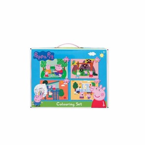 Peppa Pig Kleur / Puzzel Set - Blauw / Multicolor - Creatief - Sticker - Kleuren - Knutselen - DIY 