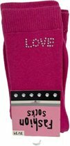 Sokken - love - Roze - Maat 31 / 34 - Set van 2 - Katoen