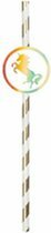 Rietjes Unicorn - Goud / Wit - 6 stuks