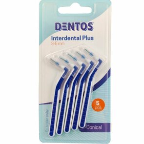Tandenragers / Tandenstokers ''Interdental plus'' - Wit / Blauw - Kunststof - 3 - 5 mm - 5 Stokers - Tandenstoker - Mondhygiëne