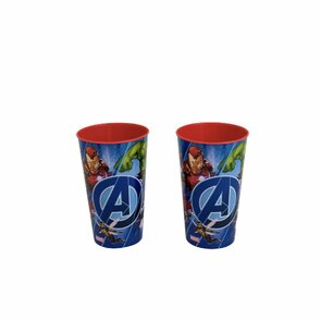 Marvel Avengers kinderservies bekers - Rood / Multicolor - ⌀ 7,5 / 12 cm - Kunststof  - Set van 2 