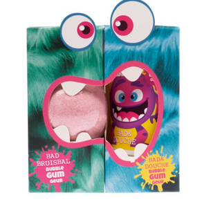 Bubble gum bruisbal en douche gel - Roze - Kauwgom geur - 1 Bruisbal - 75 ml douche gel - Cadeau