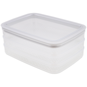 Curver Vleeswarendoos - 3x- 0.8 L - 22.5 x 15.5 x 9 cm - Inclusief deksel - Opbergdoos - Storage box - Beleg - Kunststof