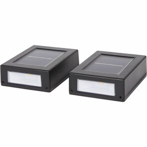 Design Up & Down Solar Outdoor Lights - Zwart - Kunststof - Set van 2 buiten wandlampen - Wall lights - Outdoor lampen - Warm Wit