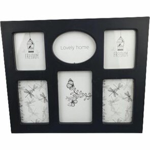  Fotolijst set - 6 delig - Zwart - Kunststof - 23 x 28 cm  