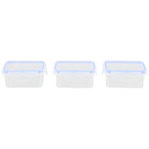 Snackbox - Transparant - Kunststof - 0,2 ml - Set van 3 - Bakjes - Vershoudbakjes - Vershoudbox - Broodtrommeltje - Meal prep bakjes