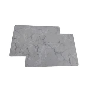  Placemats met marmer print - Grijs - Kunststof - 30 x 43 cm - Set van 2