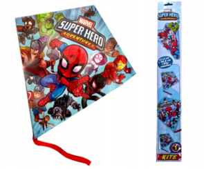 Kite Marvel Super Hero Adventures  - Multicolor - 57 x 54 cm - Strand - Zomer - Vliegeren - Spiderman - Black Panter - Iron Man - Thor - Hulk - Captain America - Black Widow - Spider Gwen - Cyborg 