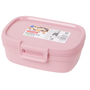 Snackbox SEBASTIAN - Roze - Kunststof - 0,4 ml - Set van 2 - Vershoudbakjes - Broodtrommel