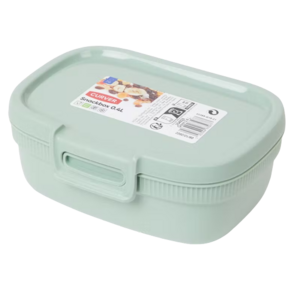 Snackbox SEBASTIAN - Groen - Kunststof - 0,4 ml - Set van 2 - Vershoudbakjes - Broodtrommel