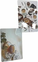 Placemats dubbelzijdig ' Ontbijt / Thee / Koffie ' opdruk - Set van 4 - Multicolor - 44 x 29 cm