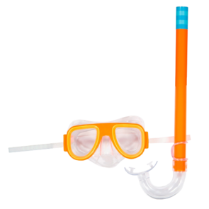 Snorkel Set Oranje - Kunststof - Snorkel en Duikbril - Duiken - Duikbril - Zwemmen - Strand - Zwembril