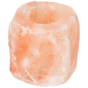 Zoutsteen theelichthouder - Roze - 10 x 8 x 7 cm - Set van 2 - Zoutrots - Zoutsteen