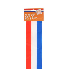 Sjerp met Nederlandse vlag - Rood / Wit / Blauw - Polyester - Lengte ca. 72 cm - Kingsday - Koningsdag EK / WK - WKSjerp - EKsjerp 2026