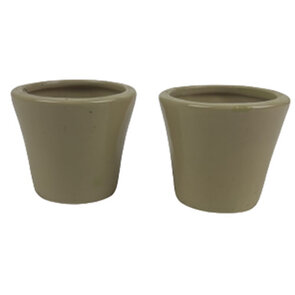 Theelichthouder SAHARA - Mosterd Geel / Creme - Ø 7 cm - Set van 2 - Waxinelichthouder – Theelichtjes