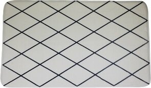 Badmat FIONN met ruit print - Zwart / Wit - Polyester - 45 x 75 cm