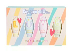 FOR YOU WITH LOVE GESCHENKSET - Badschuim - Body Wash - Bodylotion - Hand Lotion - Cadeau - Moederdag 