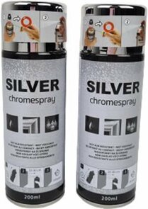 Chromespray - Silver / Zilver - Chroomspray - Spuitverf - Meubelspray - Lakspray - Sneldrogend - Acryllak - Set van 2 (2x 200 ml)