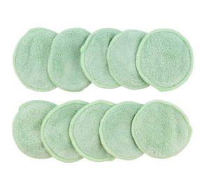 Herbruikbare Make-up  Remover Pads -  Zakje met 10 stuks - Makeup verwijderen - Herbruikbaar middels bijgevoegde waszak 