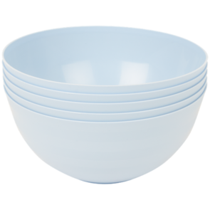 Herbruikbare Schaaltjes / Kommetjes BACO - Blauw - Kunststof - Vaatwasserbestendig - Camping - Picknick - Strand - Servies - Ø 9 cm - Set van 5