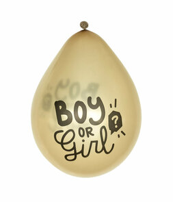 Boy Or Girl Ballonnen  - Gender Reveal Party - Rubber - 6 stuks - Zwart / Goud 