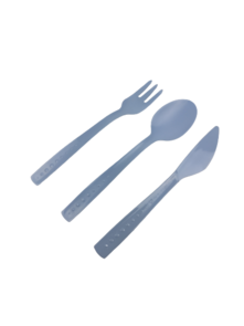  Herbruikbare bestek BACO - Blauw - Kunststof - 15 delig - picknickbestek 