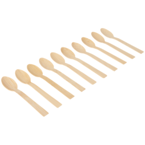 Bamboe Lepels - Set van 40 - Eenmalig gebruik - FSC®-gecertificeerd hout: verantwoord hout - Partybestek - Picknick bestek