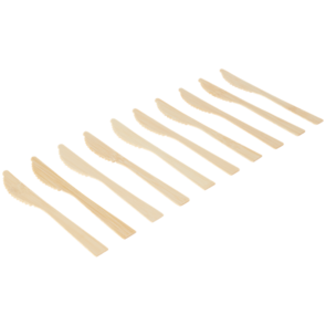 Bamboe Messen - Set van 40 - Eenmalig gebruik - FSC®-gecertificeerd hout: verantwoord hout - Partybestek - Picknick bestek