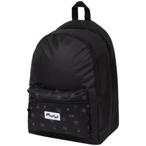 Rugzak AWESOME ORGANIZER BLACK - Stevige schooltas 2 compartimenten en voorvak - Backpack - Schoolrugzak