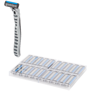 Scheermes met extra mesjes (16 + 5 extra) - XXL Voordeelverpakking - Glijstrip - Comfortgreep - Flexibele scheerkop