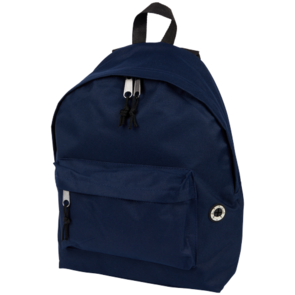 Rugzak met voorvak  en audio gat - Blauw uni print - Backpack - Schooltas - Schoolrugzak -  tweeweg-rits