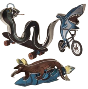 Freek Vonk Muursticker - Set van 3  - 30 x 40 cm - Dieren - Stickers - Muurstickers