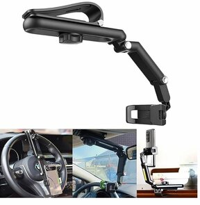 Car Handsfree Buddy - Handsfree mobiele telefoonhouder - Handsup - Telefoonhouder Auto - Binnenspiegel - Universeel - 360° verstelbaar