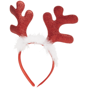Kerstdiadeem - Model Rendier - Merry X Mass - Rood / Wit / Glitter /Faux Fur- Foute Kerst Diadeem Kerstmis