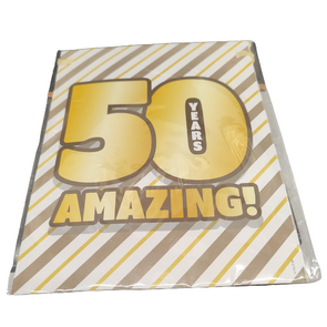 Vlaggenlijn 50 jaar AMAZING - Goud / Bruin / Wit - Abraham - 6 Meter 